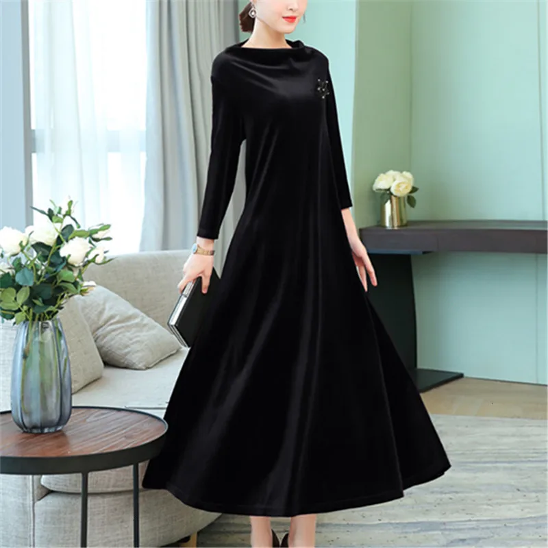 Solid Elegant Winter Retro A-line Casual Party Velvet Dress Autumn Women Vestido Woman New Fashion 2019 Mujer Long Sleeve
Solid Elegant Winter Retro A-line Casual Party Velvet Dress Autumn Women Vestido Woman New Fashion 2019 Mujer Long Sleeve