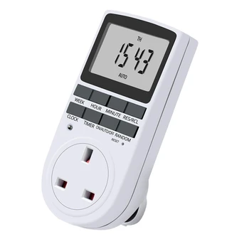 Uk Plug Digital Timer Plug Socket, Electrical Programmable Plug In Timer Switch For Light, B And More, With Large Lcd Display An 
Uk Plug Digital Timer Plug Socket, Electrical Programmable Plug In Timer Switch For Light, B And More, With Large Lcd Display An