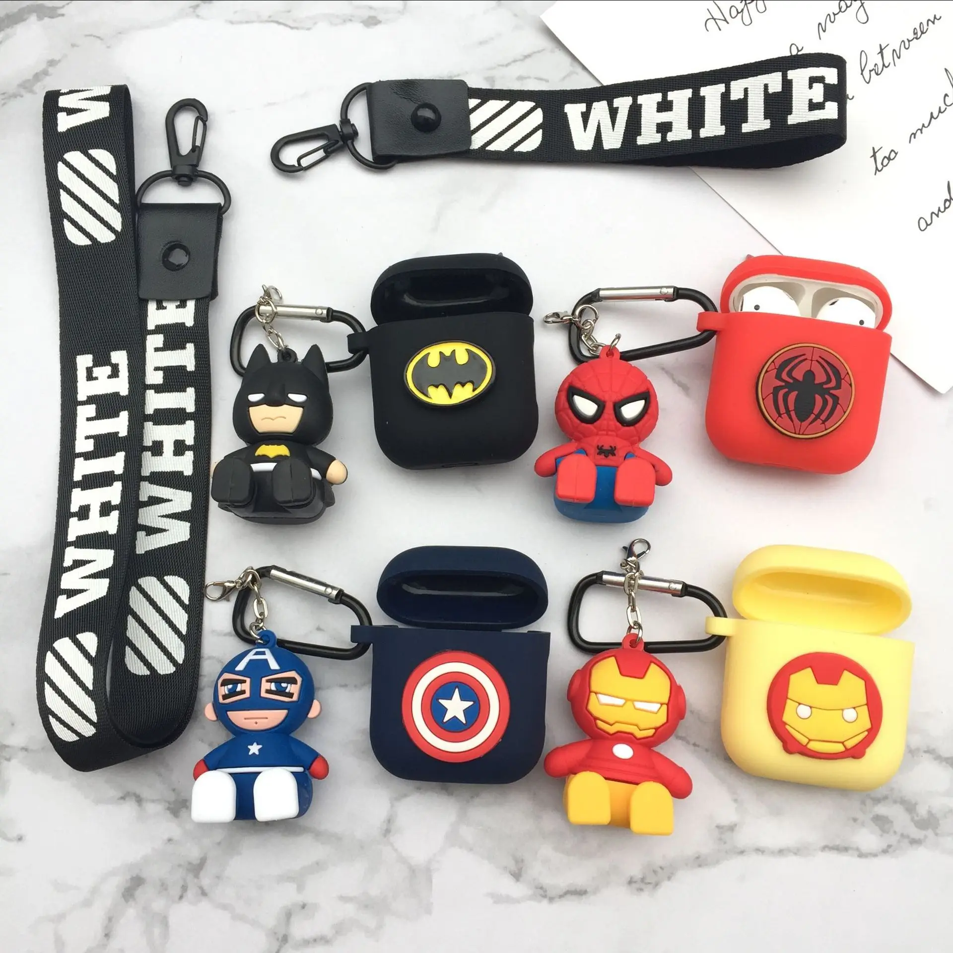 Iron Man Captain America Batman Spider-Man Cosplay Doll Keychain Silicone Case Apple Airpods Soft Cover
Iron Man Captain America Batman Spider-Man Cosplay Doll Keychain Silicone Case Apple Airpods Soft Cover