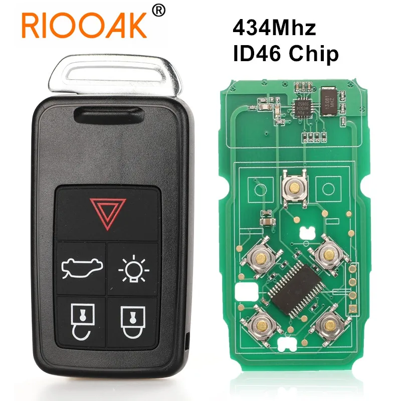 434Mhz ID46 Chip 5 Button Remote Key Smart Car Key Fob for Volvo XC60 S60 S60L V40 V60 S80 XC70
434Mhz ID46 Chip 5 Button Remote Key Smart Car Key Fob for Volvo XC60 S60 S60L V40 V60 S80 XC70