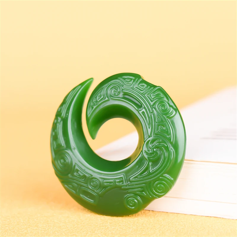 Rune Natural Green Jade Pendant Necklace Chinese Double-Sided Carved Charm Jewellery Fashion Amulet for Men Women Lucky Gifts
Rune Natural Green Jade Pendant Necklace Chinese Double-Sided Carved Charm Jewellery Fashion Amulet for Men Women Lucky Gifts