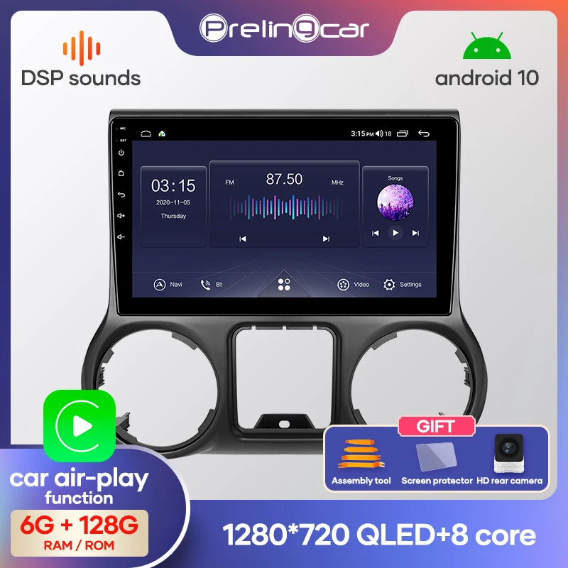 Prelingcar для Jeep Wrangler 3 JK 2010-2017 android 10 0 Система DSP Автомобильный GPS радио мультимедиа no 2