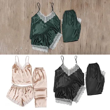 Women Sexy Lingerie Elegant Lace pajamas Nightwear Nightgown Sleepwear Cute Plain Set Pyjama 3Pcs/Set
Women Sexy Lingerie Elegant Lace pajamas Nightwear Nightgown Sleepwear Cute Plain Set Pyjama 3Pcs/Set