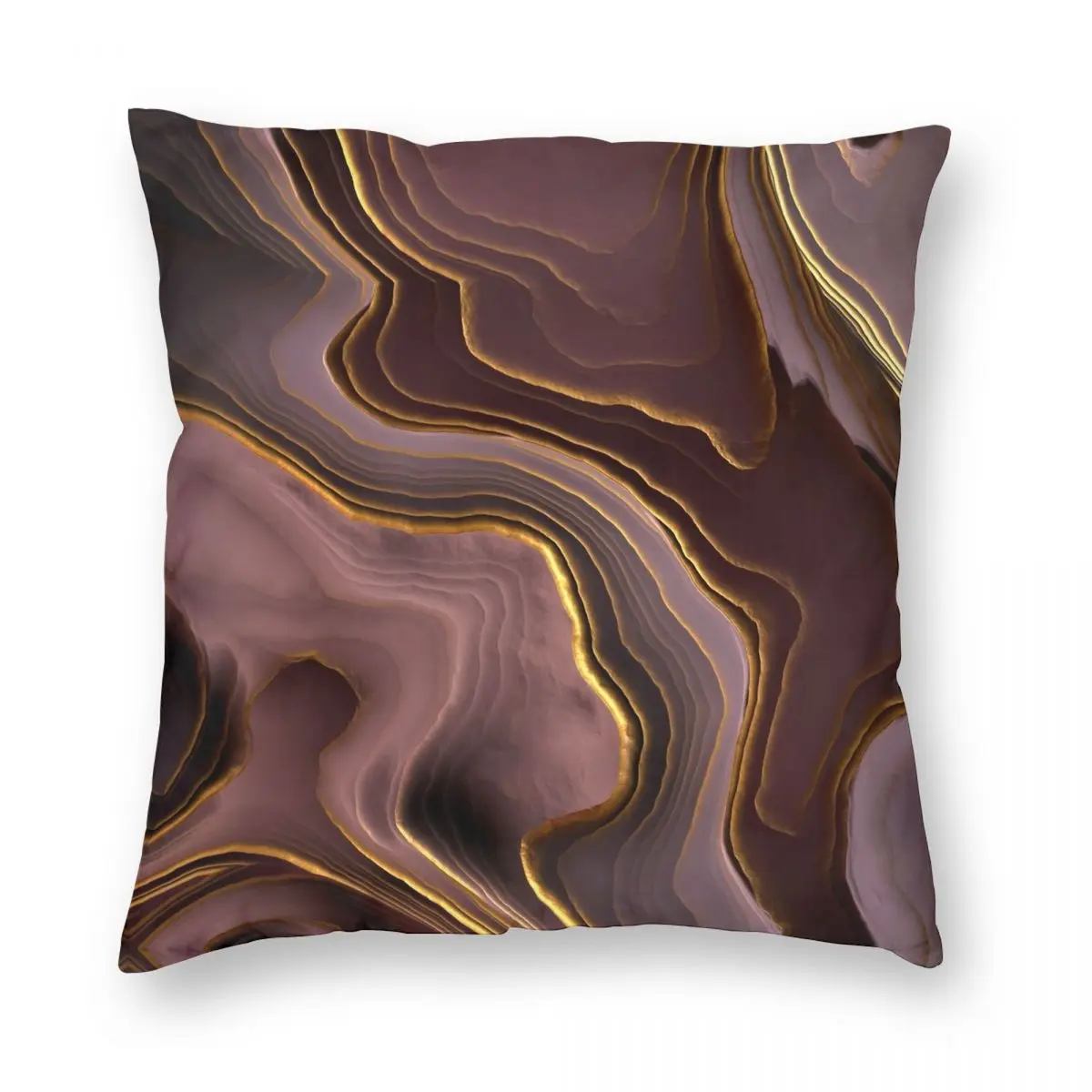 

Mauve Agate Abstract Pillowcase Polyester Linen Velvet Printed Zip Decor Pillow Case Bed Cushion Case 18"