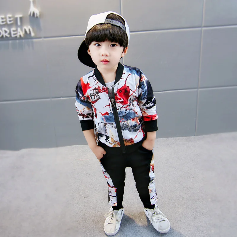 BOY'S Spring And Autumn Days Coat Camouflage Ink Painting Three-piece Set-Baby Casual Sports Zip-up Shirt Covered with Flower Cl
BOY'S Spring And Autumn Days Coat Camouflage Ink Painting Three-piece Set-Baby Casual Sports Zip-up Shirt Covered with Flower Cl