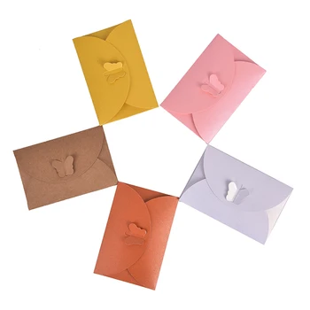 10 Pcs / Lot Colored Butterfly Buckle Kraft Paper Envelopes Simple Love Retro Buckle Decorative Envelope Small Paper Envelope
10 Pcs / Lot Colored Butterfly Buckle Kraft Paper Envelopes Simple Love Retro Buckle Decorative Envelope Small Paper Envelope