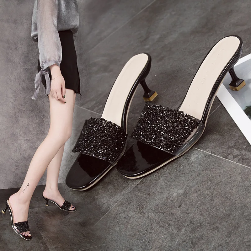 2019 New Style Square Head High Heel Shoes Sequin Chunky-Heel Straight-line Buckle Slipper Summer CHIC Korean-style Versatile WO
2019 New Style Square Head High Heel Shoes Sequin Chunky-Heel Straight-line Buckle Slipper Summer CHIC Korean-style Versatile WO