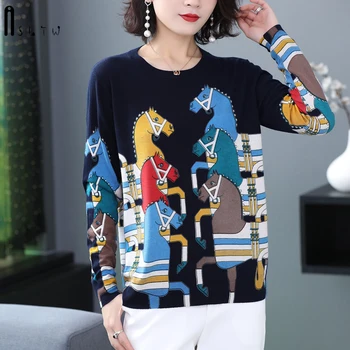 ASLTW Print Horse Sweater Woman New Autumn Soft Long Sleeve Pull Femme Plus Size Women Sweater Jumper Causal Pullover
ASLTW Print Horse Sweater Woman New Autumn Soft Long Sleeve Pull Femme Plus Size Women Sweater Jumper Causal Pullover