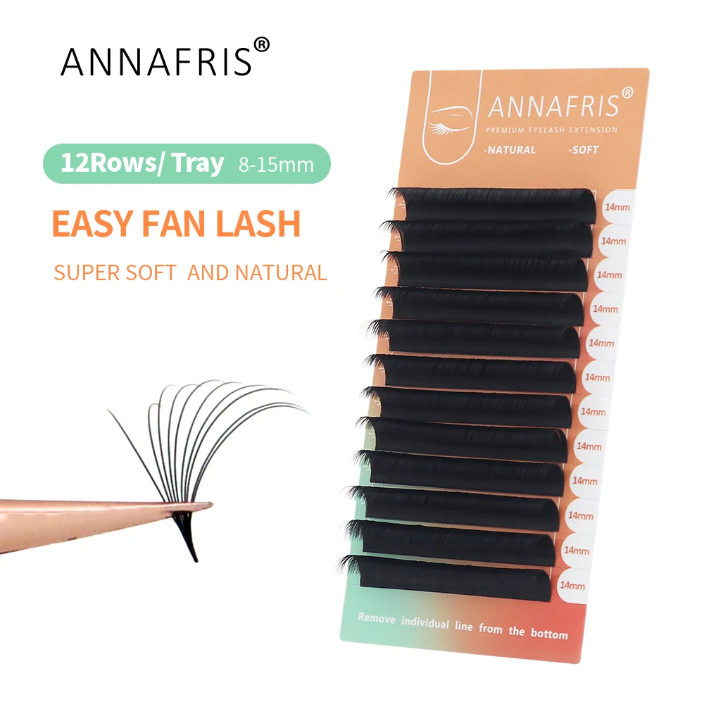 ANNAFRIS Easy Fanning Blooming Individual Eyelashes Extension Automatic 1S Flowering Premium Natural Matte Soft Volume Lashes
ANNAFRIS Easy Fanning Blooming Individual Eyelashes Extension Automatic 1S Flowering Premium Natural Matte Soft Volume Lashes