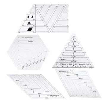 5Pcs/Set Patch‑Work Ruler Quilting Templates Transparent Sewing Cutting Craft Manual DIY Tools For Measuring Painting Drawing
5Pcs/Set Patch‑Work Ruler Quilting Templates Transparent Sewing Cutting Craft Manual DIY Tools For Measuring Painting Drawing