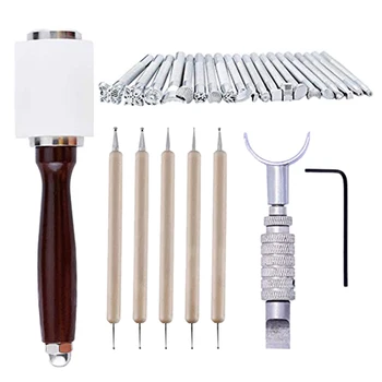 28 PCS Leather Stamping Tool Leather Carving Working Saddle Making Tools DIY Leather Craft Stamps Set
28 PCS Leather Stamping Tool Leather Carving Working Saddle Making Tools DIY Leather Craft Stamps Set