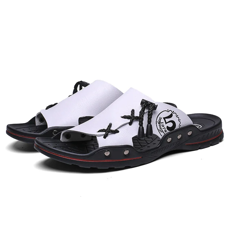 Leather Slippers Men's Trend Korean-style Outdoor Wear Sandals MEN'S Sandals 2019 Summer New Style Cool Sandals Men's 
Leather Slippers Men's Trend Korean-style Outdoor Wear Sandals MEN'S Sandals 2019 Summer New Style Cool Sandals Men's