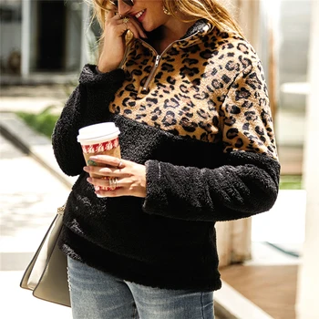 Women Winter Sweaters Warm Zipper Pullovers Coat Sherpa Tops Winter Fleece Sweater Fashion Leopard Patchwork Fluffy Thick
Women Winter Sweaters Warm Zipper Pullovers Coat Sherpa Tops Winter Fleece Sweater Fashion Leopard Patchwork Fluffy Thick