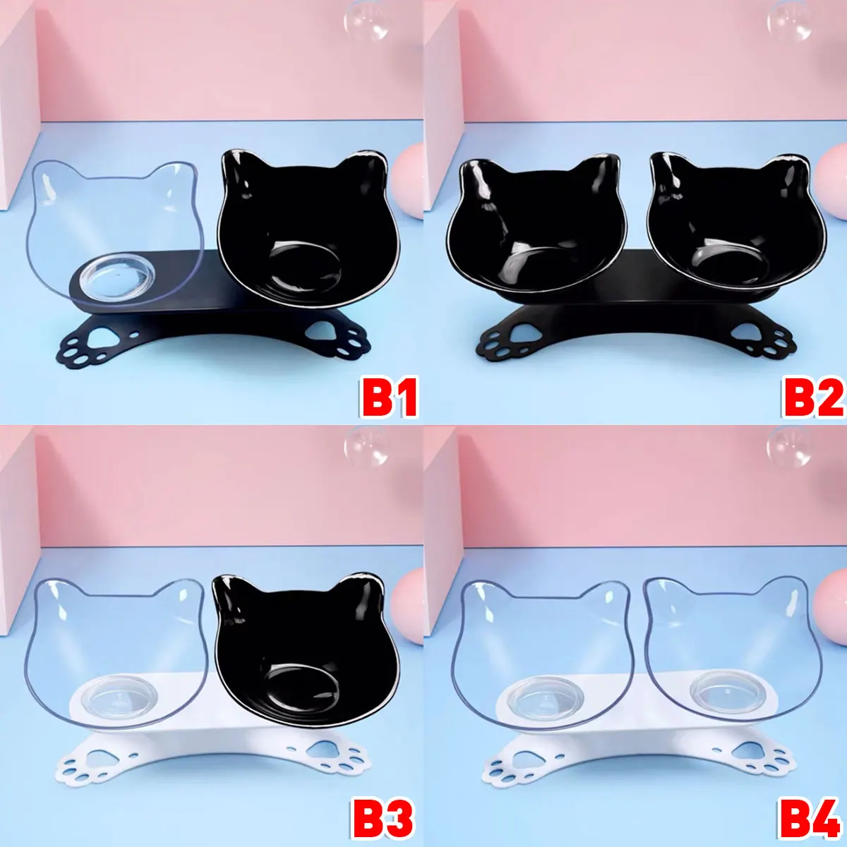 Cat Shaped Feeding Bowl with Holder Cat Shaped Feeding Bowl with Holder