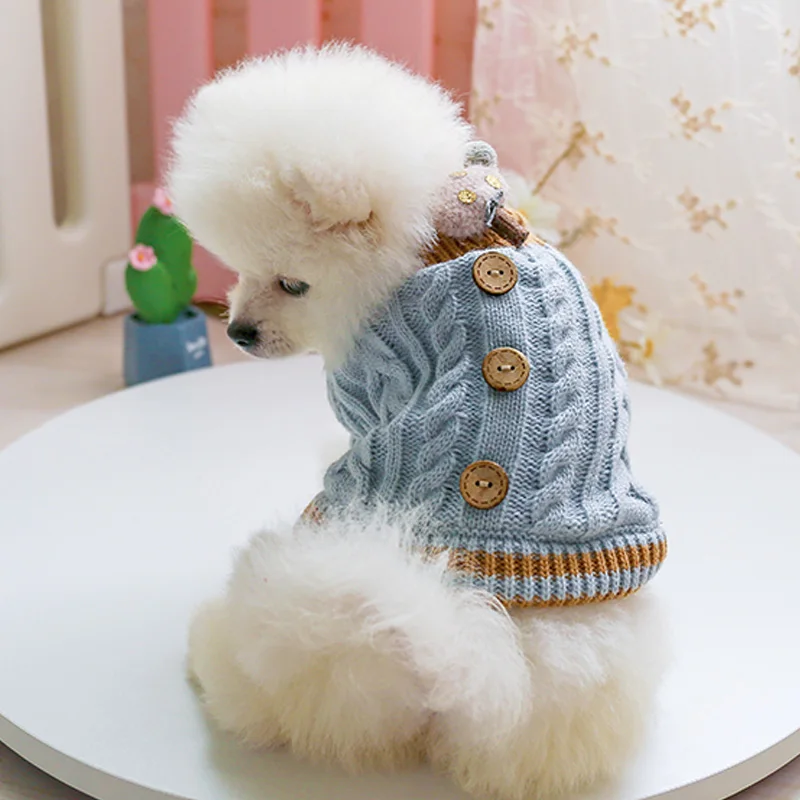 Winter Dog Sweater Twist Knot Button Pets Outfits High Neck Warm Jumper for Small Dogs Cat Costumes Coat Jacket Puppy Sweaters
Winter Dog Sweater Twist Knot Button Pets Outfits High Neck Warm Jumper for Small Dogs Cat Costumes Coat Jacket Puppy Sweaters