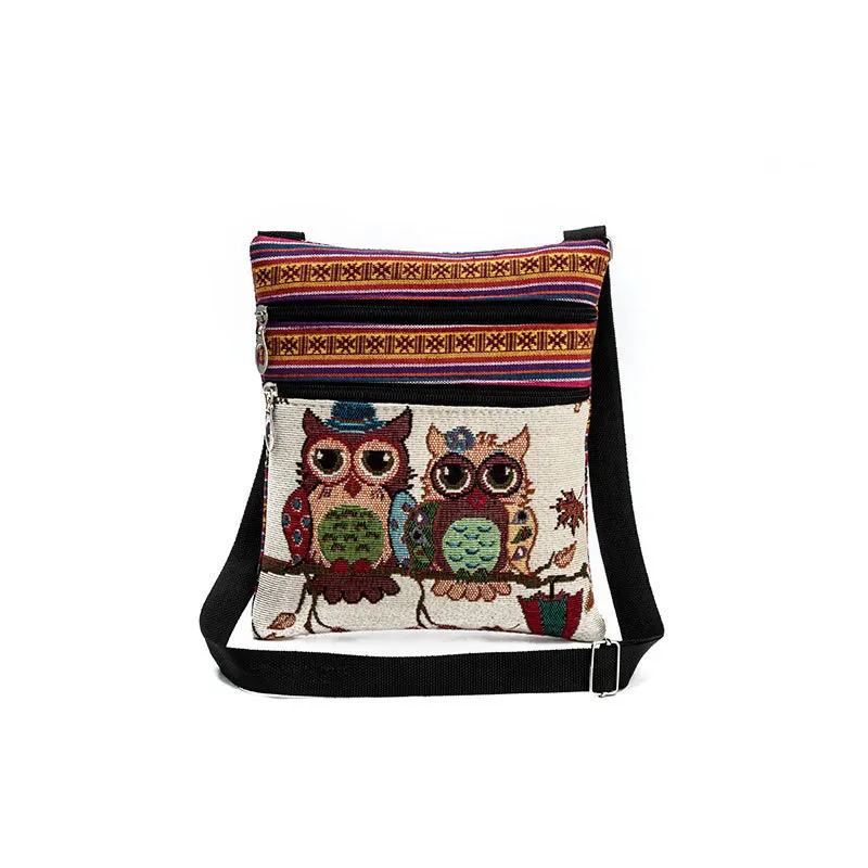 Cross Border Precision-Jacquard Embroidery Thread WOMEN'S Bag Owl Shopping Bag Casual Fashion One Shoulder Canvas Bag Manufactur 
Cross Border Precision-Jacquard Embroidery Thread WOMEN'S Bag Owl Shopping Bag Casual Fashion One Shoulder Canvas Bag Manufactur