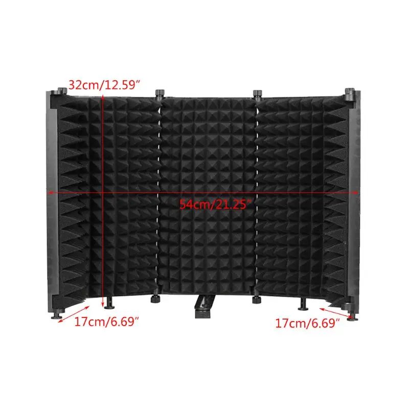 Portable Microphone Isolation Shield Adjustable Angle Foldable Cover Wind Screen
Portable Microphone Isolation Shield Adjustable Angle Foldable Cover Wind Screen
