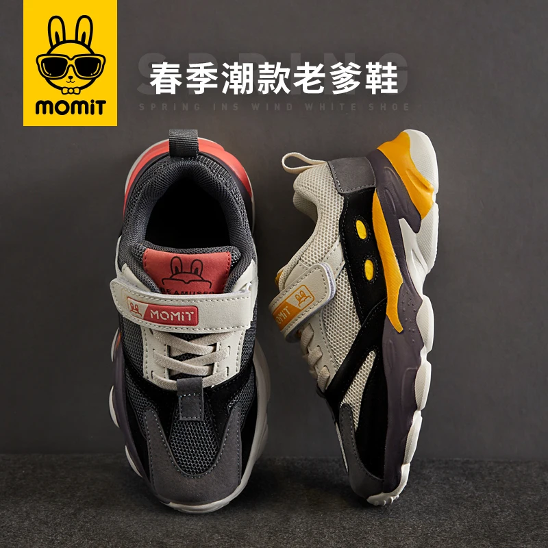 

MOMIT kids shoes for girls and boys 2020 Spring and Autumn Dad Children Breathable Net Men's Shoes Girls Sneakers