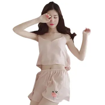 Sleeveless Silk Pajamas For Women 2 Pcs Sexy Sleepwear Summer Home Suit Lovely Solid Satin Nightwear Female Pyjamas
Sleeveless Silk Pajamas For Women 2 Pcs Sexy Sleepwear Summer Home Suit Lovely Solid Satin Nightwear Female Pyjamas