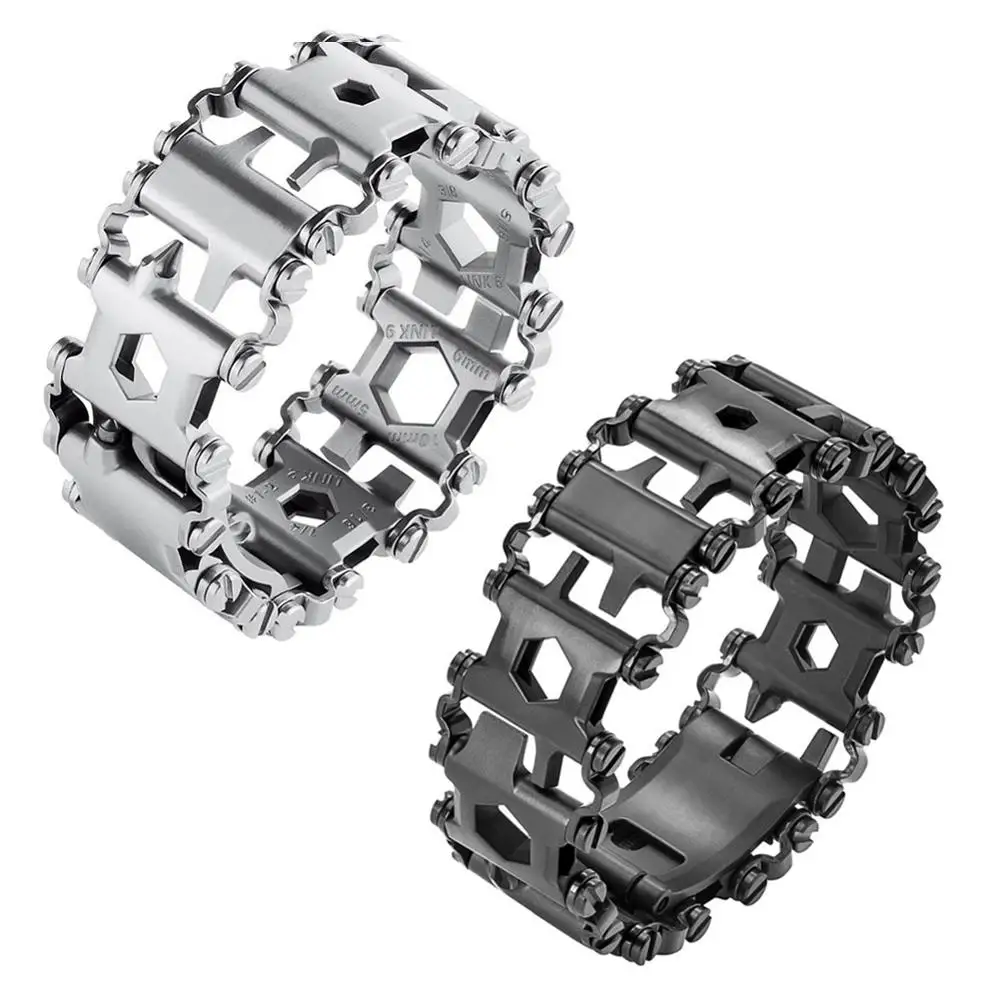 29 in 1 EDC Multifunctional Tread Bracelet Stainless Steel Multi-Tool for Outdoor Camping Hiking
29 in 1 EDC Multifunctional Tread Bracelet Stainless Steel Multi-Tool for Outdoor Camping Hiking