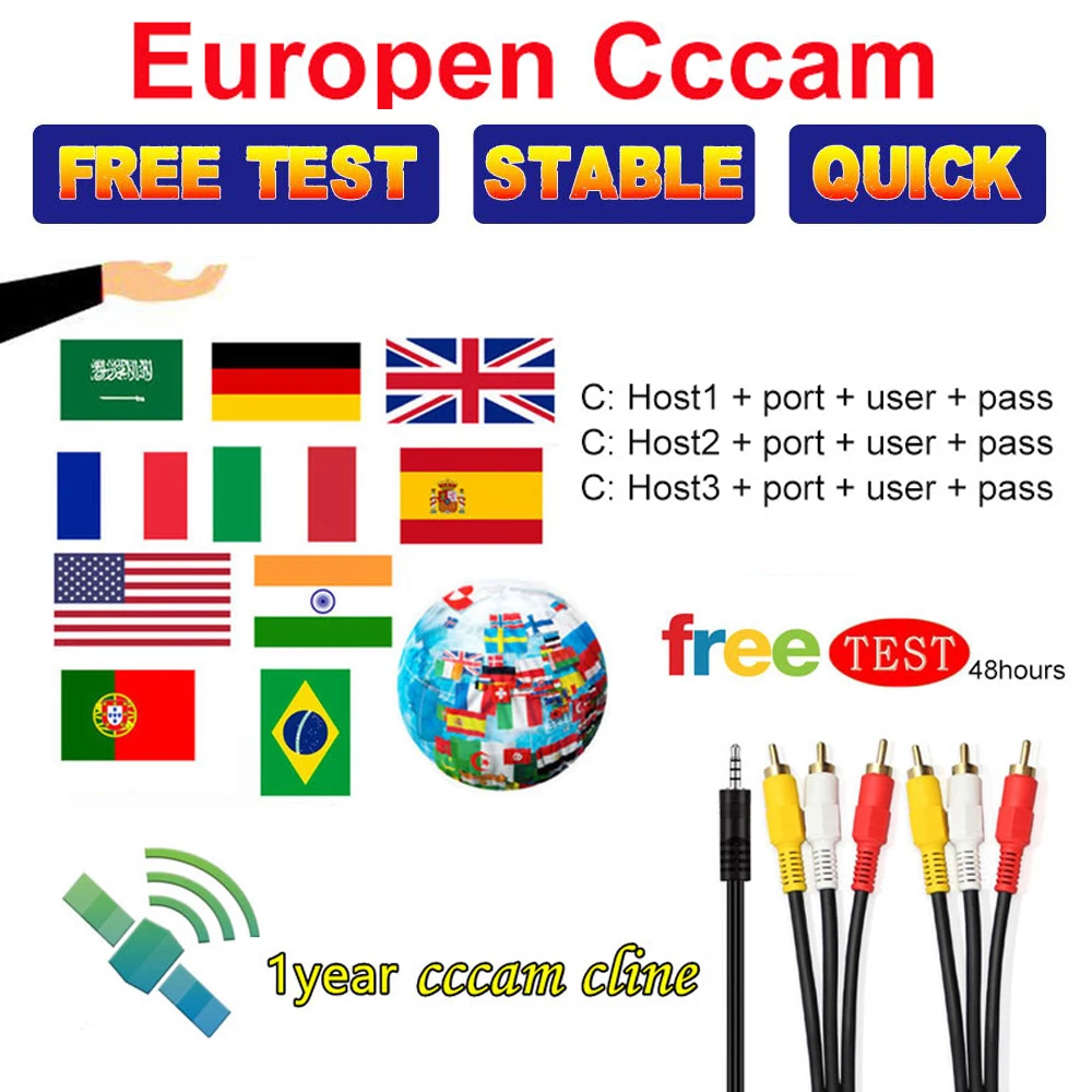 GTMEDIA-Cccam Cline Europa, Polonia, España, Portugal, Francia, servidor de 3 lÃneas estables para receptor satélite de DVB-S2 p
GTMEDIA-Cccam Cline Europa, Polonia, España, Portugal, Francia, servidor de 3 lÃneas estables para receptor satélite de DVB-S2 p