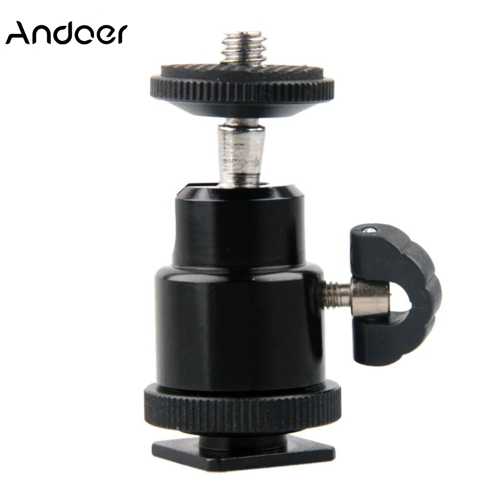 Andoer Aluminium Alloy Mini Ball Head 1/4" Mount with Flash Shoe Ball Head for DSLR SLR DC Camera Mini DV Monitor
Andoer Aluminium Alloy Mini Ball Head 1/4" Mount with Flash Shoe Ball Head for DSLR SLR DC Camera Mini DV Monitor