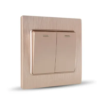 Switch socket champagne brushed purple panel two open single control wall switch fluorescent
Switch socket champagne brushed purple panel two open single control wall switch fluorescent
