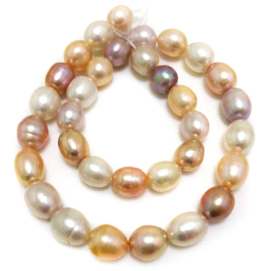 

16 inches AA+ 10-11mm Natural Multicolor Cultured Freshwater Rice Pearl Loose Strand