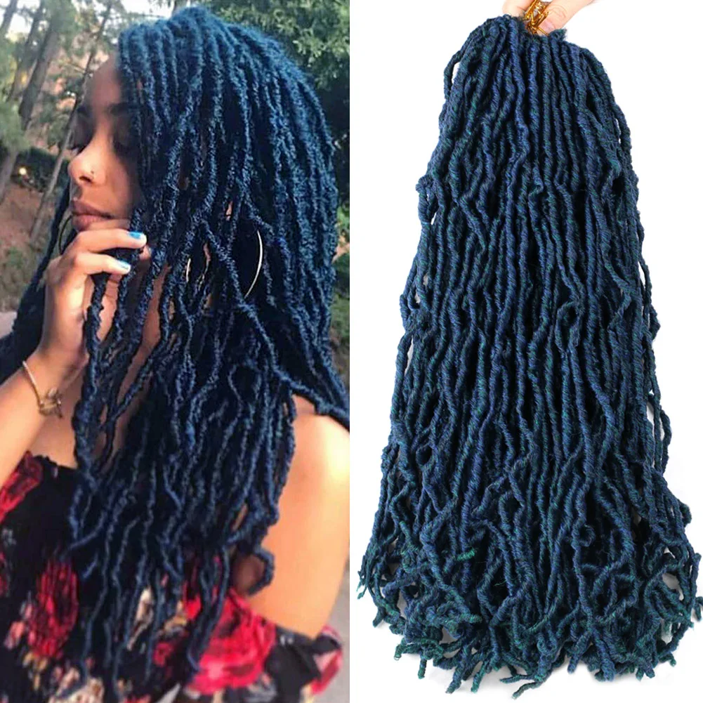 

Faux Locs Crochet Hair Blue Green Ombre 18 24 36 Inch Soft Locs Crochet Braids Curly Dreadlocks Hair Extensions African Roots