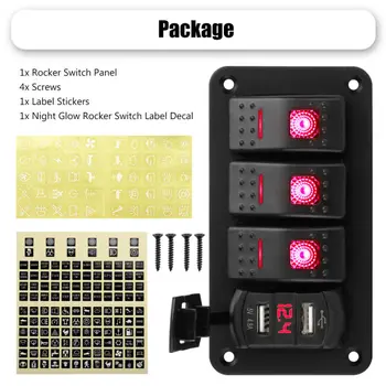 Waterproof Car Accessory Rocker Switch Parts Universal 4-Gang Toggle With USB
Waterproof Car Accessory Rocker Switch Parts Universal 4-Gang Toggle With USB