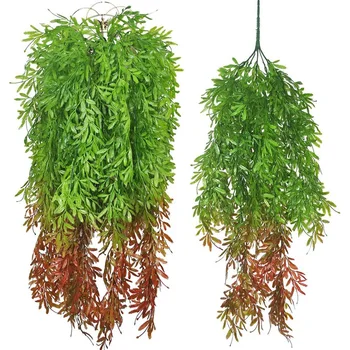 2Pcs Artificial Vine Greenery Faux Willow Rattan Wicker Twig Vines for Jungle Beach Theme Party Decorations Supplies