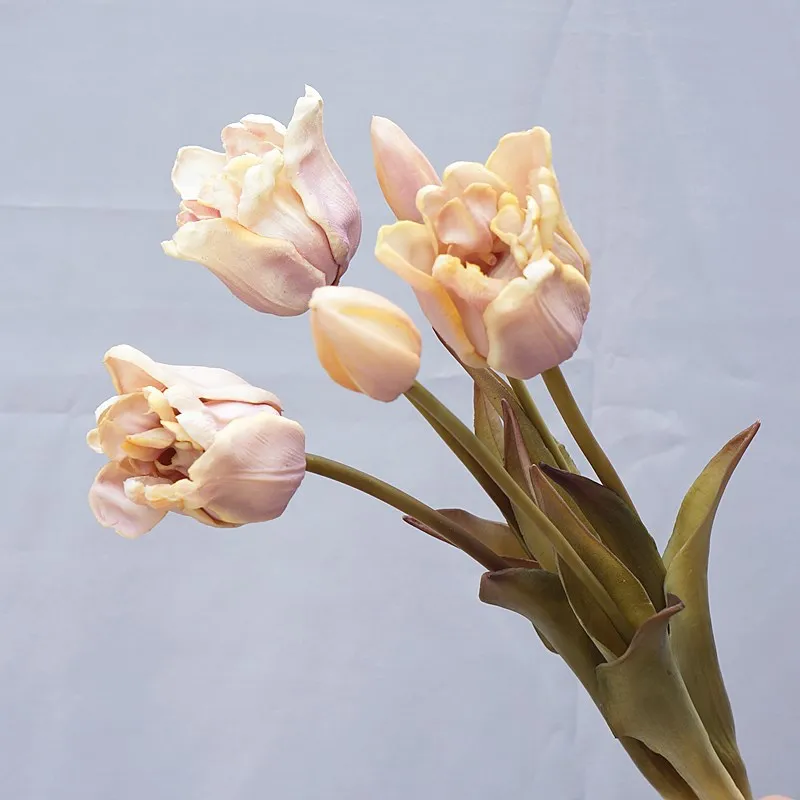 Фото Специальные натуральные силиконовые барочные тюльпаны Роскошные Искусственные