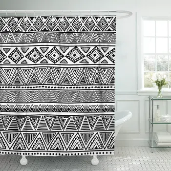 Pattern Black and White Ethnic Drawing Aztec Native Abstract Bathroom Curtains Waterproof Polyester Fabric 60 x 72 inches Set
Pattern Black and White Ethnic Drawing Aztec Native Abstract Bathroom Curtains Waterproof Polyester Fabric 60 x 72 inches Set