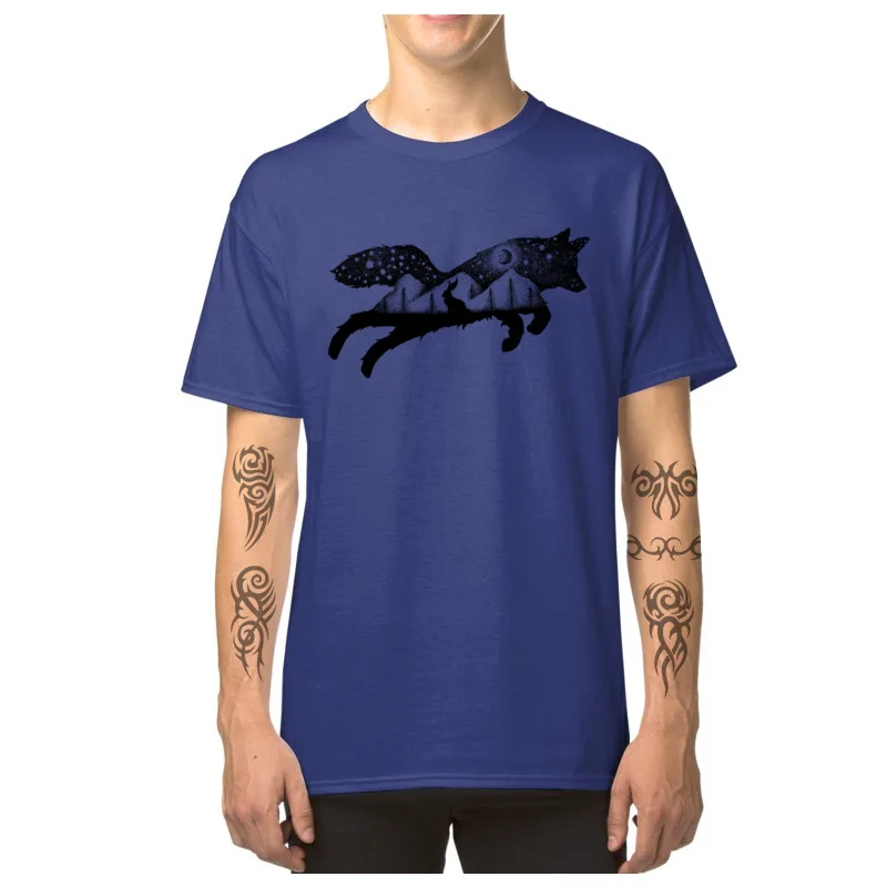 Designer FOX_AND_HARE__6249 Comics Short Sleeve T-shirts Lovers Day O-Neck All Cotton T Shirt for Men Tee Shirts Normal FOX_AND_HARE__6249 blue