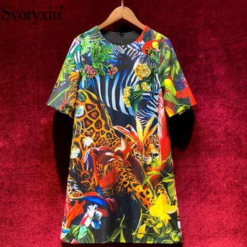 Svoryxiu 2020 Runway Spring Summer Vintage Jungle Animal Print Loose Short Dress Women's luxury Crystal Diamond Party Dresses
Svoryxiu 2020 Runway Spring Summer Vintage Jungle Animal Print Loose Short Dress Women's luxury Crystal Diamond Party Dresses