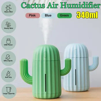 340ML Ultrasonic Air Humidifier Cactus Timing Aromatherapy Essential Oil Diffuser Aroma Mist Maker Fogger Mini with Soft Light
340ML Ultrasonic Air Humidifier Cactus Timing Aromatherapy Essential Oil Diffuser Aroma Mist Maker Fogger Mini with Soft Light