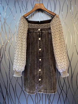 2020 Autumn and Winter New Women's Clothing Wide-Spread Collar Multi-Color Sleeve Stitching Denim Breasted Long Sleeve Dress 911
2020 Autumn and Winter New Women's Clothing Wide-Spread Collar Multi-Color Sleeve Stitching Denim Breasted Long Sleeve Dress 911