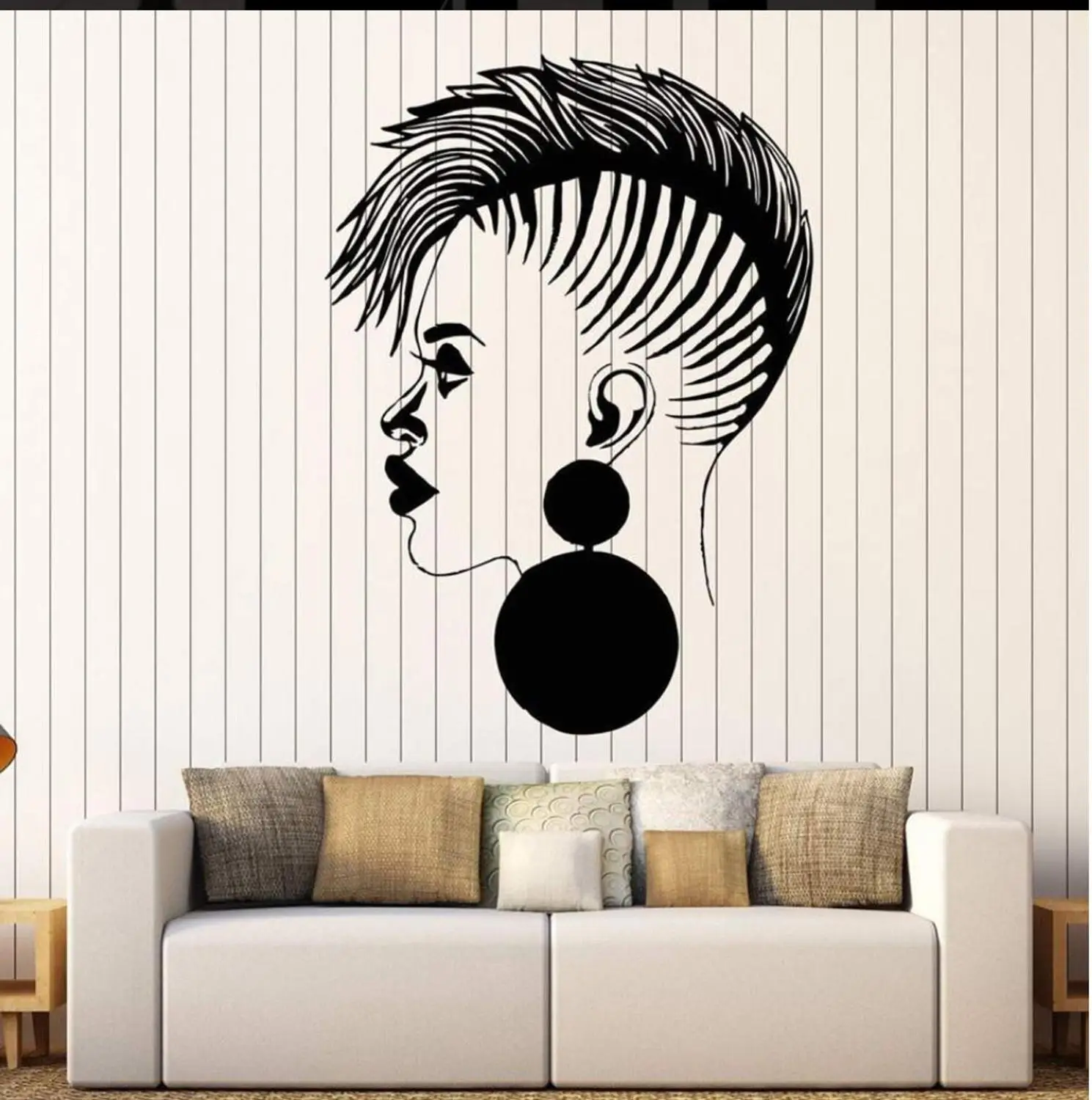 Фото Салонный винил для волос наклейка на стену Красота салон в африканском стиле