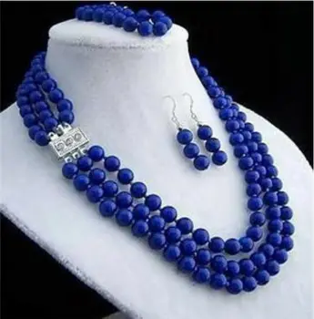 8mm 3rows lapis lazuli necklace bracelet earring sets
8mm 3rows lapis lazuli necklace bracelet earring sets