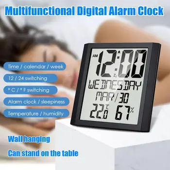 Temperature and Humidity Clock LED Display Clock Multifunctional Innovative Digital Alarm Clock Wall Desktop Decoration for Bedr
Temperature and Humidity Clock LED Display Clock Multifunctional Innovative Digital Alarm Clock Wall Desktop Decoration for Bedr