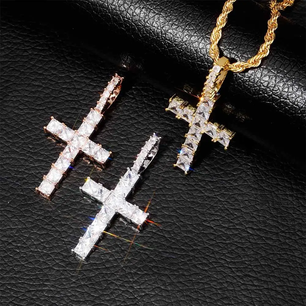 Hip Hop Prong Setting Square AAA CZ Stone Bling Ice Out Cross Pendants Necklace for Men Rapper Jewelry Rose Gold Drop Shipping
Hip Hop Prong Setting Square AAA CZ Stone Bling Ice Out Cross Pendants Necklace for Men Rapper Jewelry Rose Gold Drop Shipping