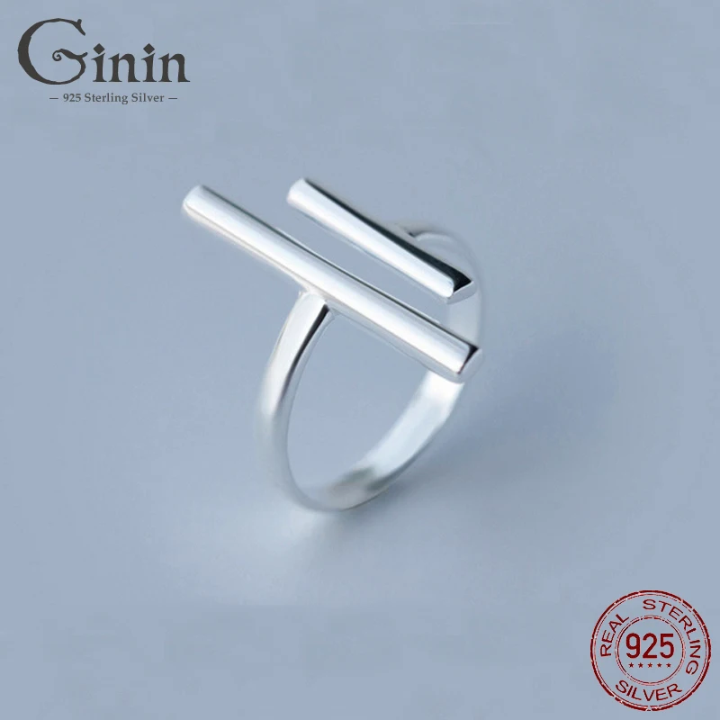 Ginin 925 Sterling Silver Ring Female 2021 Trendy Cool Long and Short Lines Open Geometric Fashion Finger Ring Punk Jewelry
Ginin 925 Sterling Silver Ring Female 2021 Trendy Cool Long and Short Lines Open Geometric Fashion Finger Ring Punk Jewelry