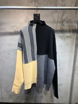 2019 New Four-color Stitching Turtleneck Women wool Sweater and Pullover oversize free shipping 
2019 New Four-color Stitching Turtleneck Women wool Sweater and Pullover oversize free shipping