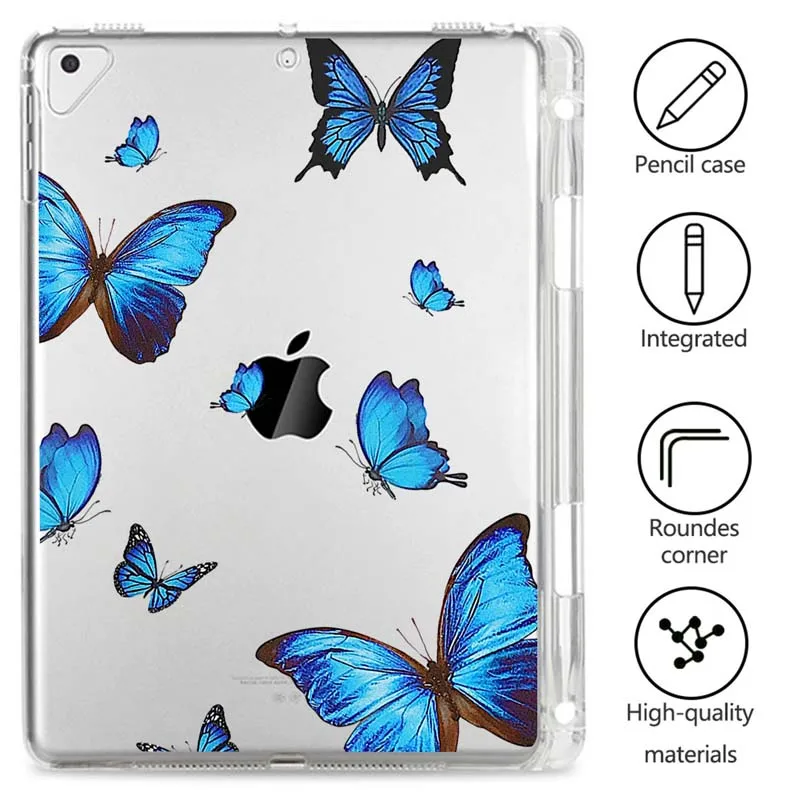 Butterfly Transparent Cases for Ipad Mini 2 3 4 Cover with Pencil Holder for Ipad Air 1 2 3 7th Generation 11 Pro 2018 2020
Butterfly Transparent Cases for Ipad Mini 2 3 4 Cover with Pencil Holder for Ipad Air 1 2 3 7th Generation 11 Pro 2018 2020