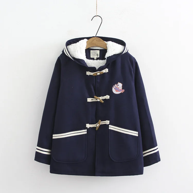 Winter New Style Students Hooded Long Sleeve plus Velvet Woolen Jacket Women's Toggle Woolen Overcoat Mid-length S25377
Winter New Style Students Hooded Long Sleeve plus Velvet Woolen Jacket Women's Toggle Woolen Overcoat Mid-length S25377
