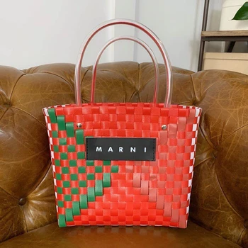 Hand-woven Vegetable Basket Bag for Women 2020 New Fashion One Shoulder Handbag Lady Beach Leisure Shopping Bag Bolsa marni bags
Hand-woven Vegetable Basket Bag for Women 2020 New Fashion One Shoulder Handbag Lady Beach Leisure Shopping Bag Bolsa marni bags