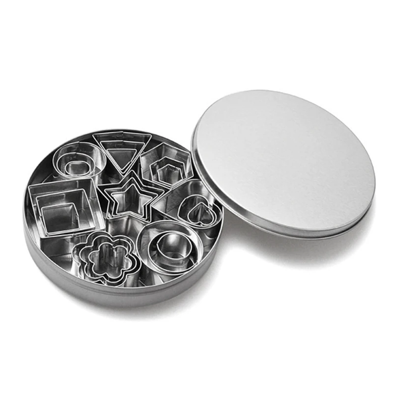 Stainless Steel Cookie Biscuit Cutter Set with 24 PCS Mini Geometric Shaped Fondant Molds Include Star Shape Heart Shape Flowers
Stainless Steel Cookie Biscuit Cutter Set with 24 PCS Mini Geometric Shaped Fondant Molds Include Star Shape Heart Shape Flowers