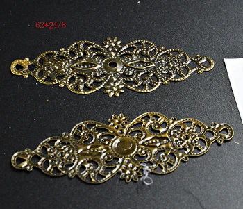 FLTMRH 4pcs 62*24mm Filigree Flower Wraps Connectors Metal Crafts Decoration DIY Findings Connectors 
FLTMRH 4pcs 62*24mm Filigree Flower Wraps Connectors Metal Crafts Decoration DIY Findings Connectors