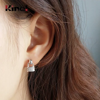 Kinel Authentic 925 Sterling Silver Minimalism Style Lock Earrings for Women Korean Style Fine Jewelry INS Bijoux 
Kinel Authentic 925 Sterling Silver Minimalism Style Lock Earrings for Women Korean Style Fine Jewelry INS Bijoux