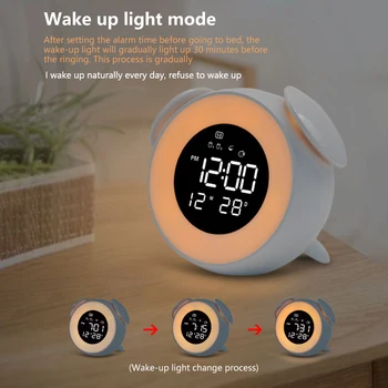 LED Multi-mode Wake-up Light Digital Alarm Clock Touch Control Table Lamp Bedside Light Bedroom Home Decoration
LED Multi-mode Wake-up Light Digital Alarm Clock Touch Control Table Lamp Bedside Light Bedroom Home Decoration